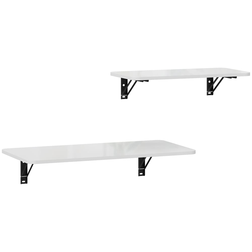 Tables pliantes murales rabattable en bois blanc brillant Tables pliantes murales rabattable en bois blanc brillant