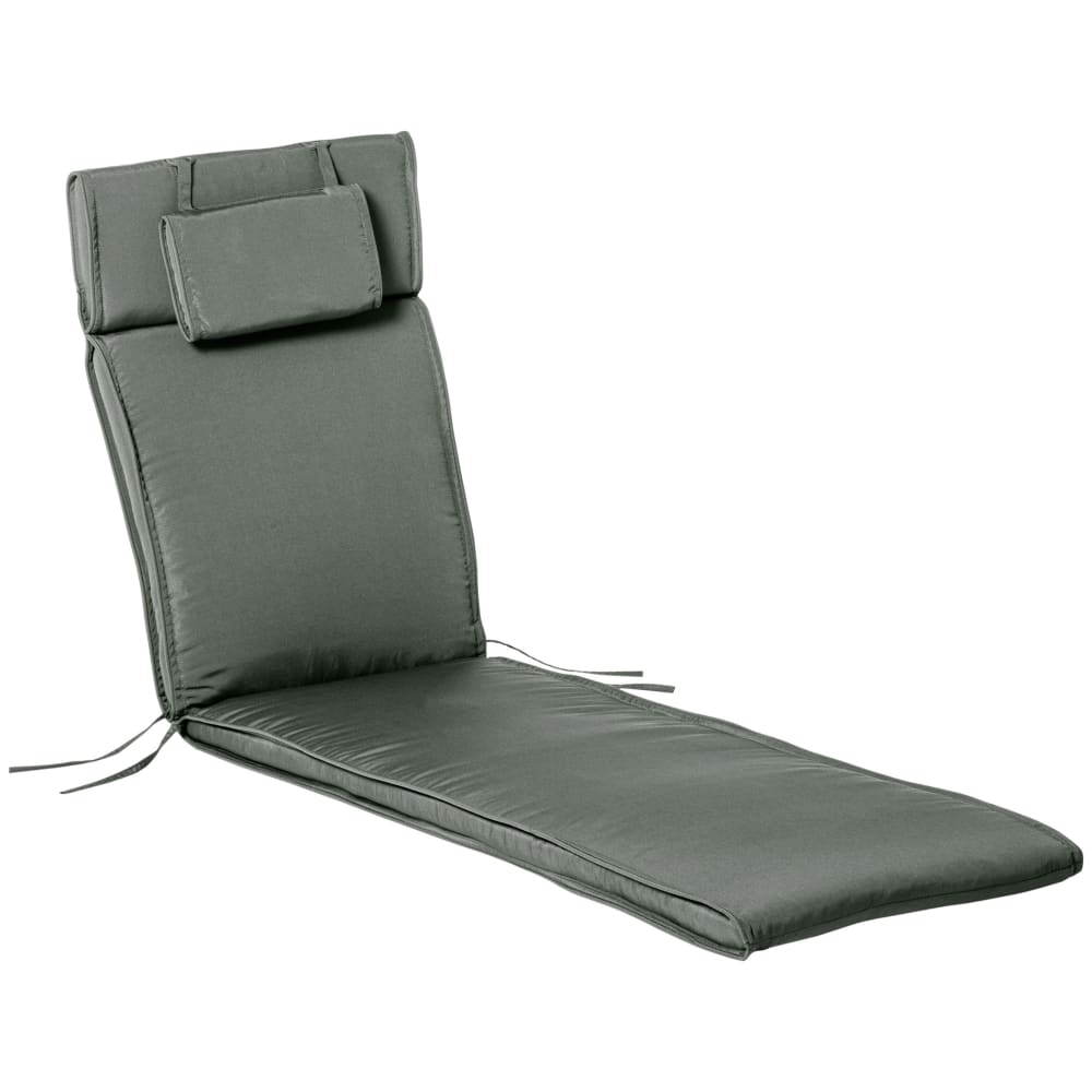 Matelas bain de soleil chaise longue déhoussable polyester gris