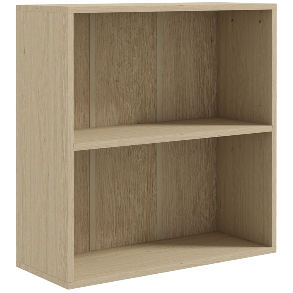 Bibliothèque étagère réglable panneau de particules effet bois naturel