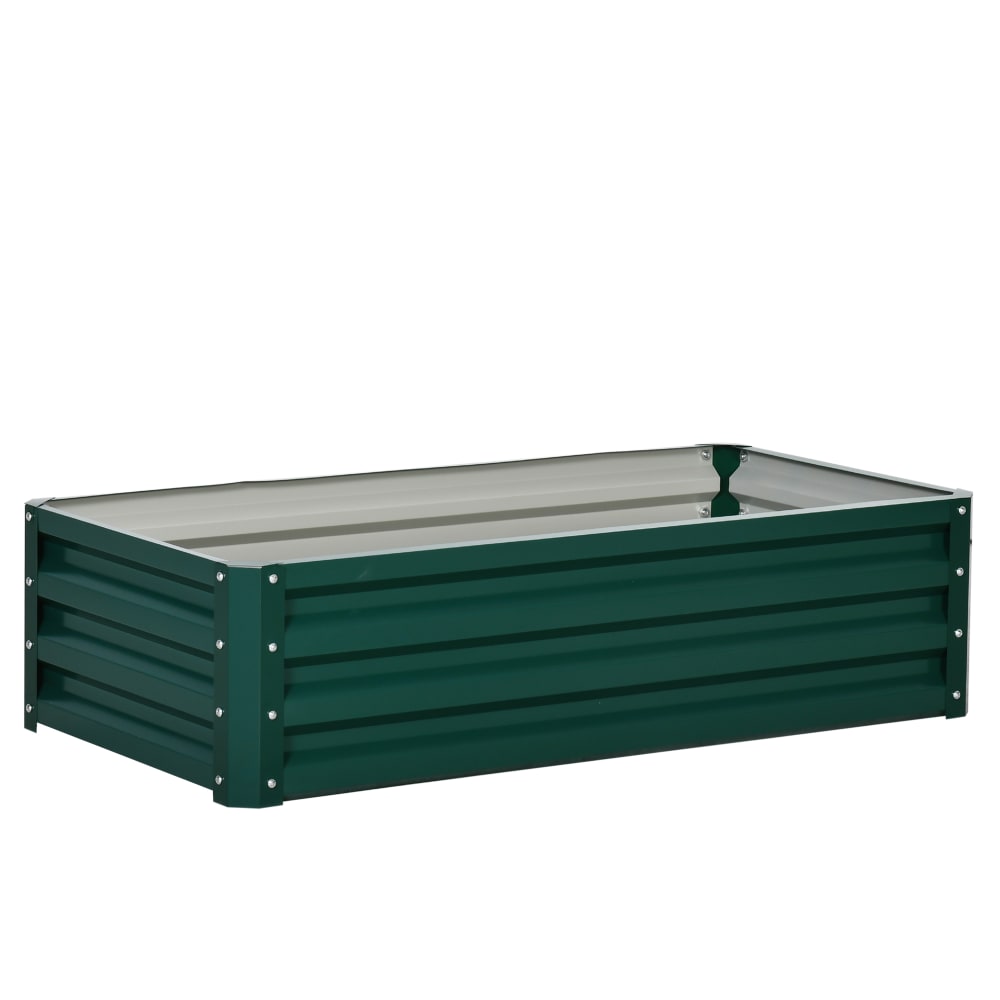 Carré potager jardin 120x60x305cm acier galvanisé vert foncé