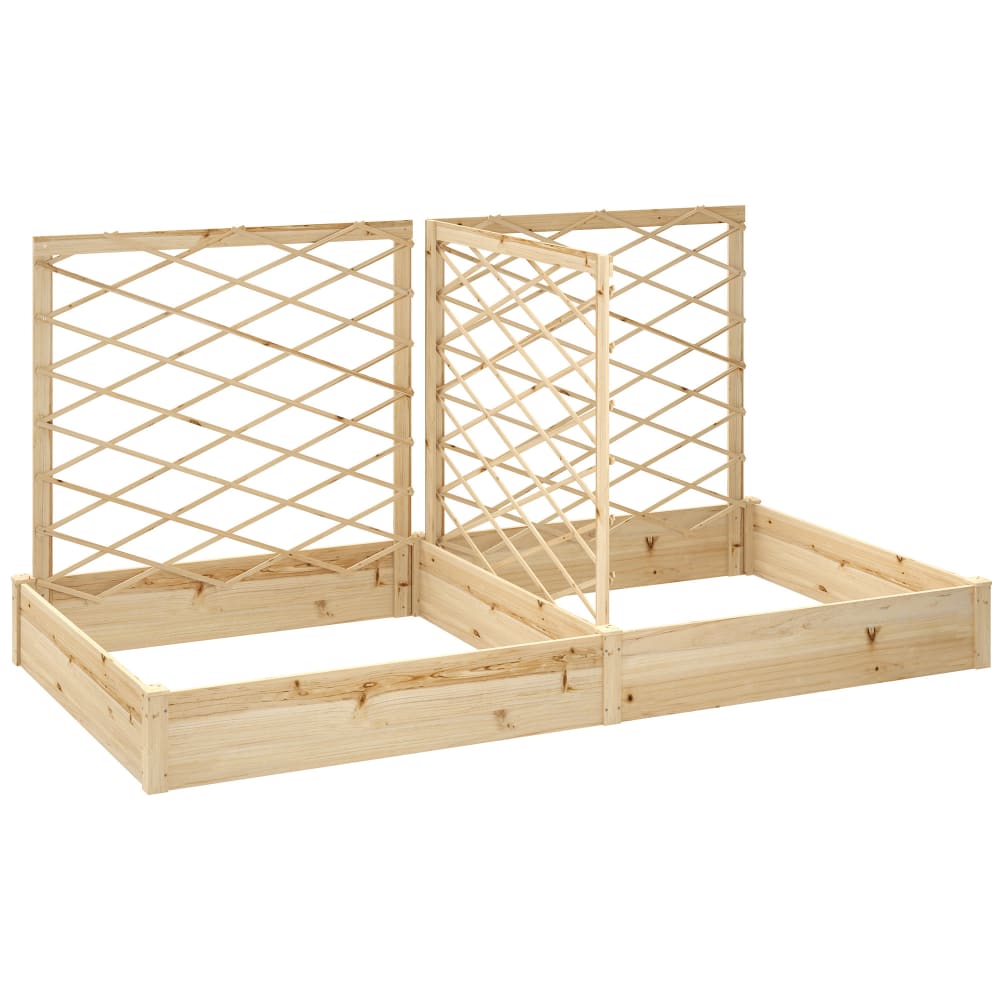 Jardinière extérieure 3 treillis modulable effet bois naturel