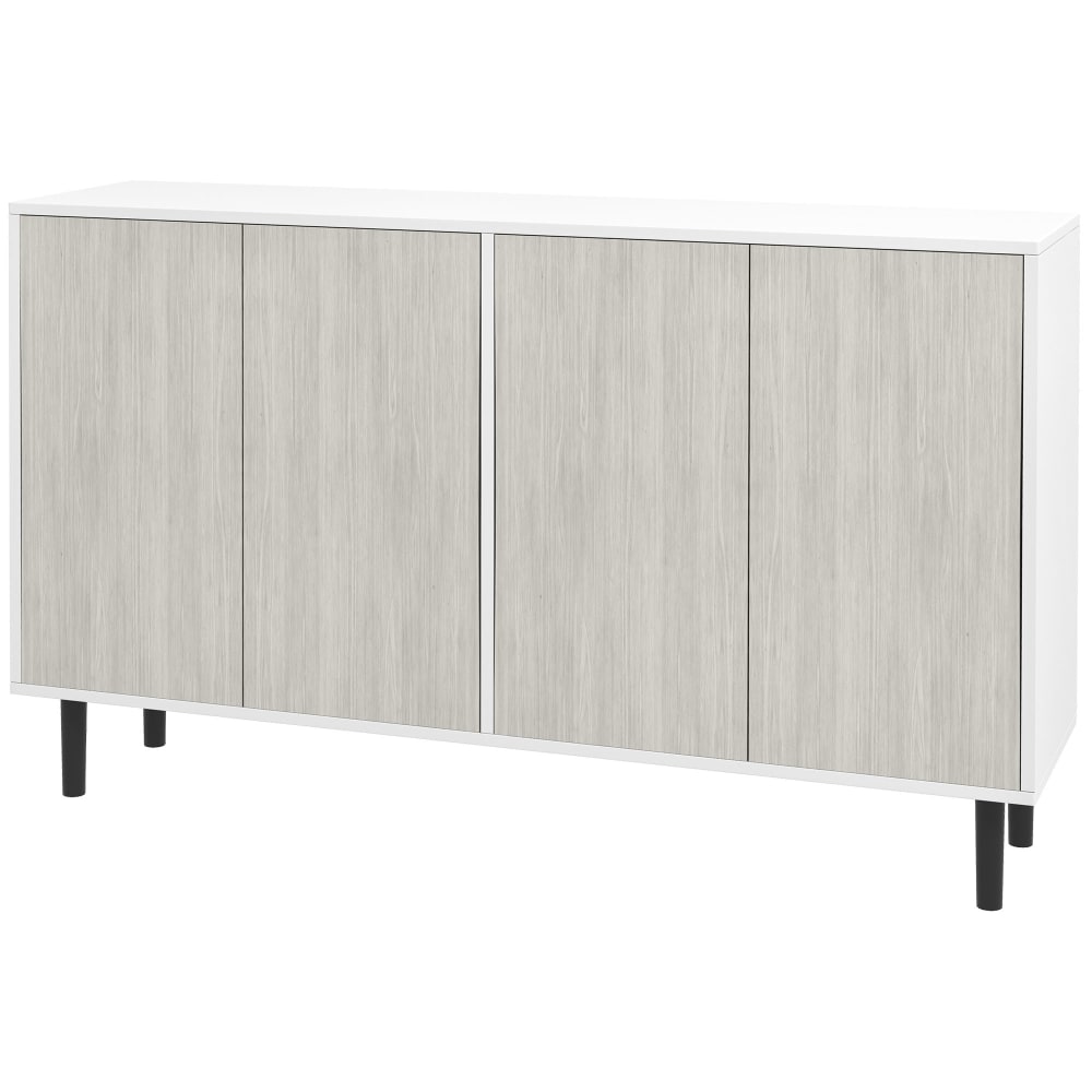Buffet design contemporain - 4 portes - noir blanc aspect bois gris