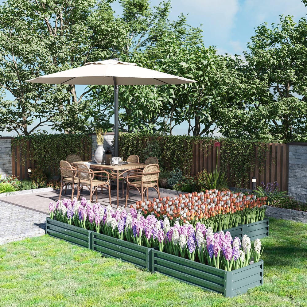 Jardinière carré potager modulable ensemble 5 en acier vert — vue 4