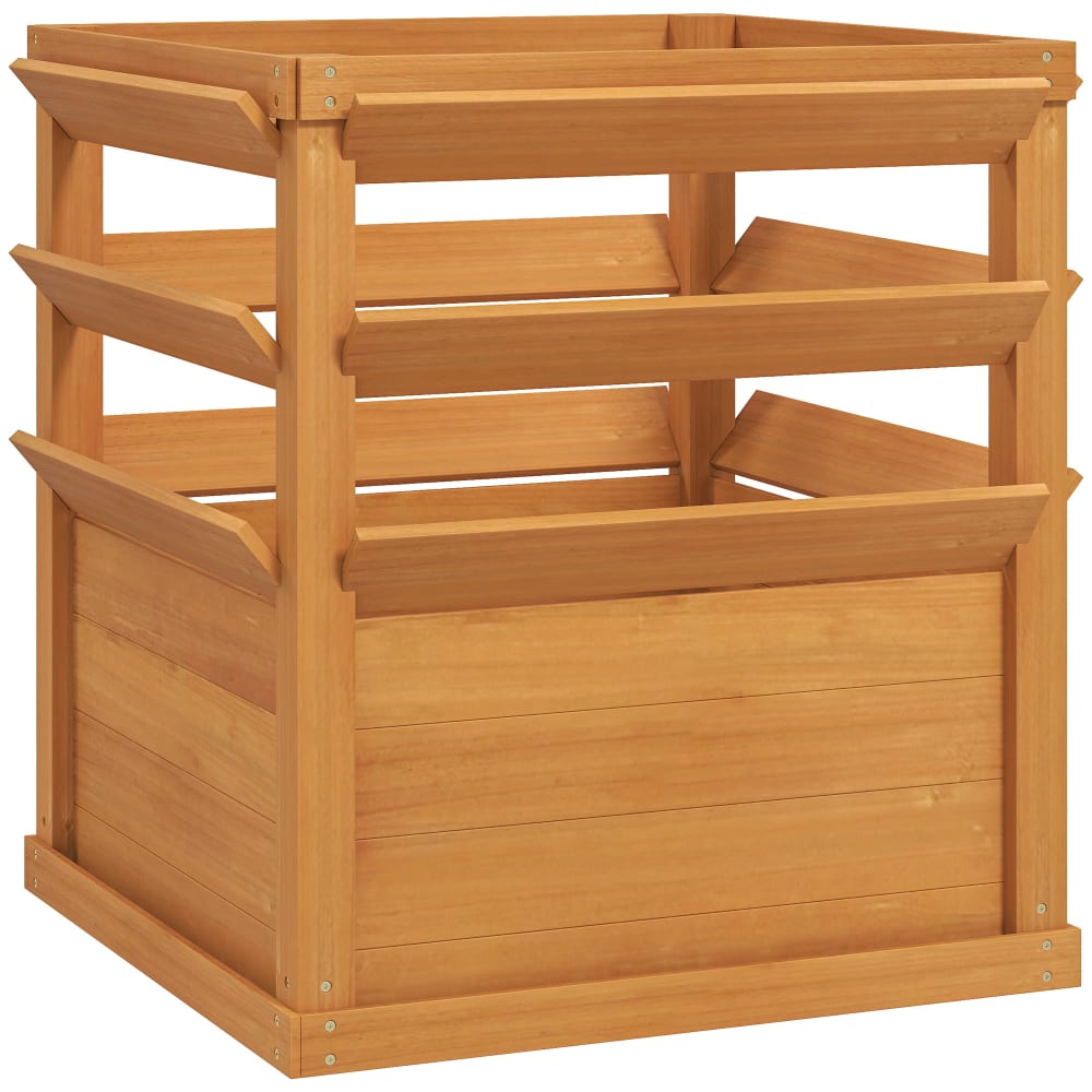Jardinière avec treillis fond ouvert en bois marron clair