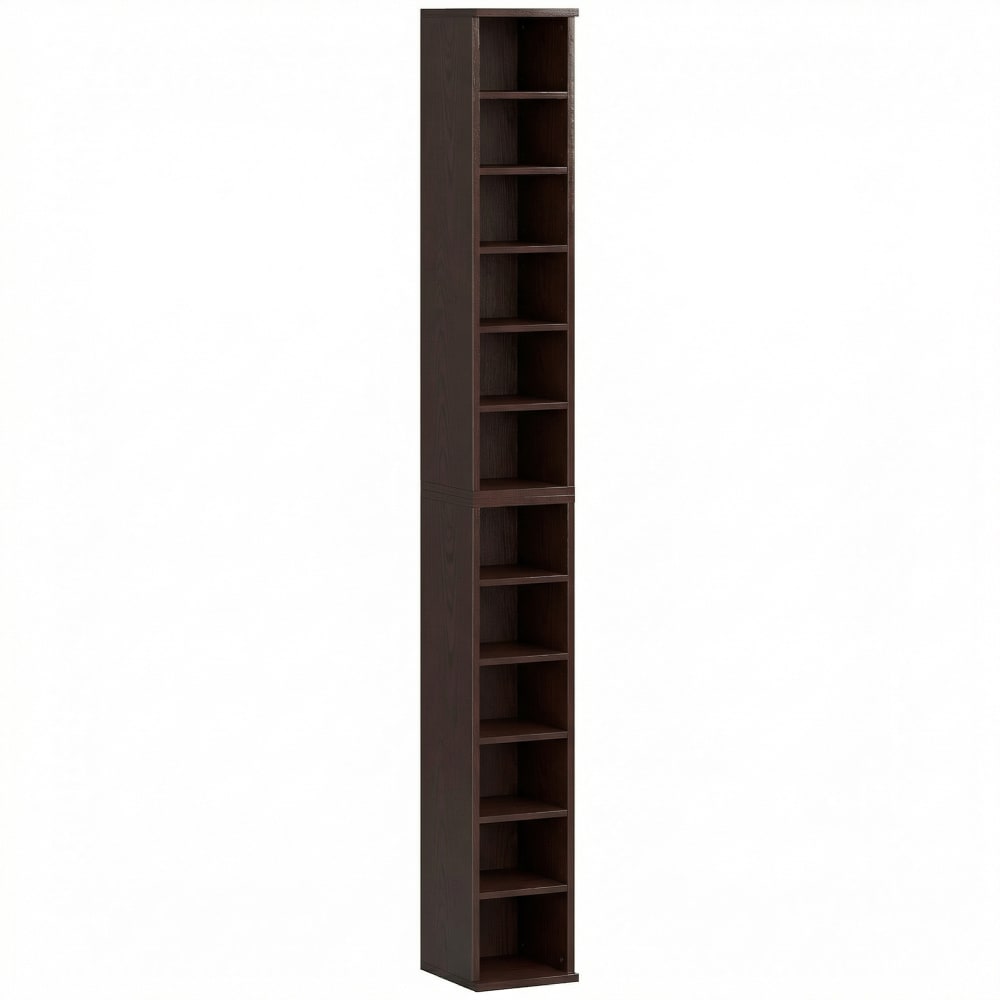 Homcom 2er-Set CD-Regal, verstellbar, Holz, Braun style modern Braun Spanplatte