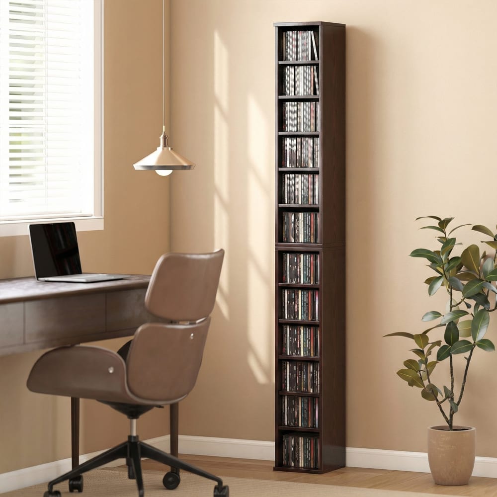 2er-Set CD-Regal, verstellbar, Holz, Braun - Maisons Du Monde