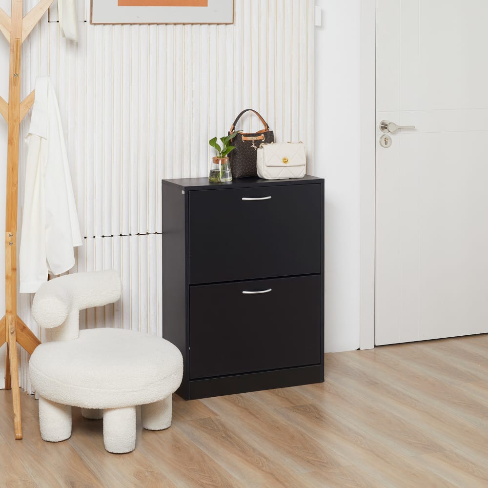 Schuhschrank, Holz & Schwarz - Maisons Du Monde