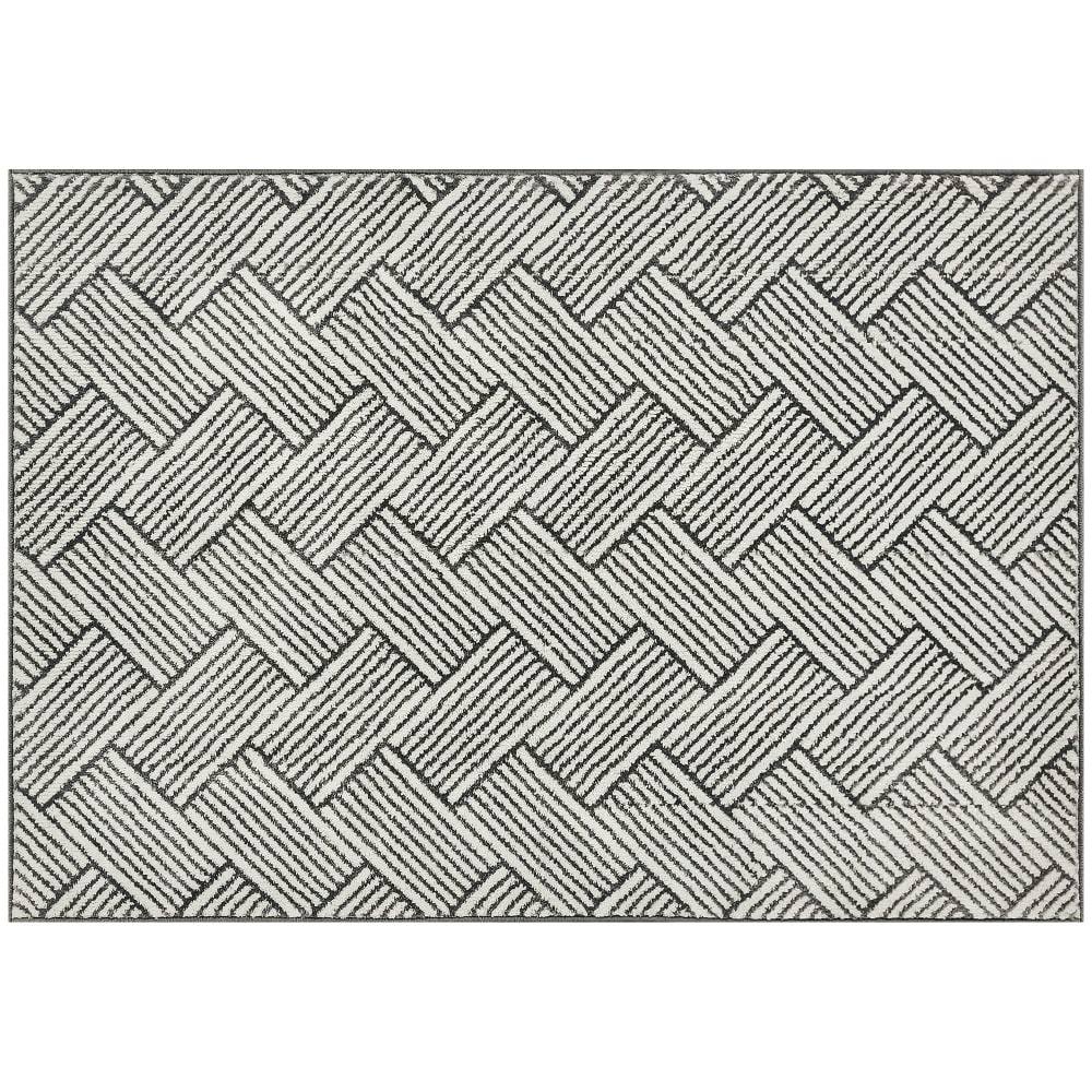 Tapis salon 200 x 140 cm lavable en machine hypoallergénique gris