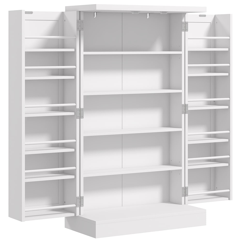 Armoire de cuisine 2 portes avec étagères blanc