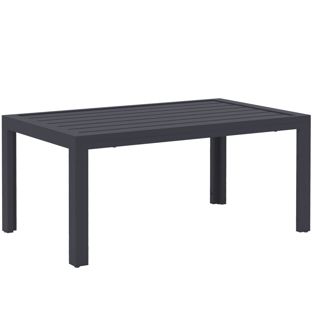 Table basse de jardin rectangulaire cadre en acier gris