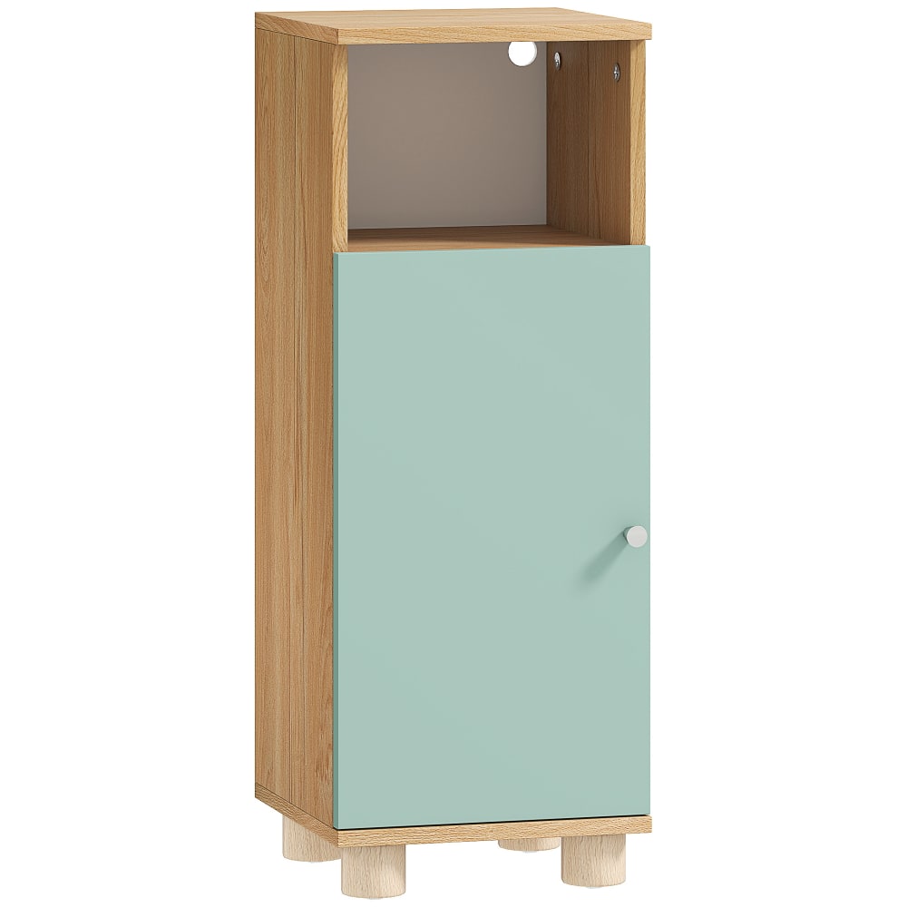 Meuble de salle de bain compartiment ouvert panneau de particules vert