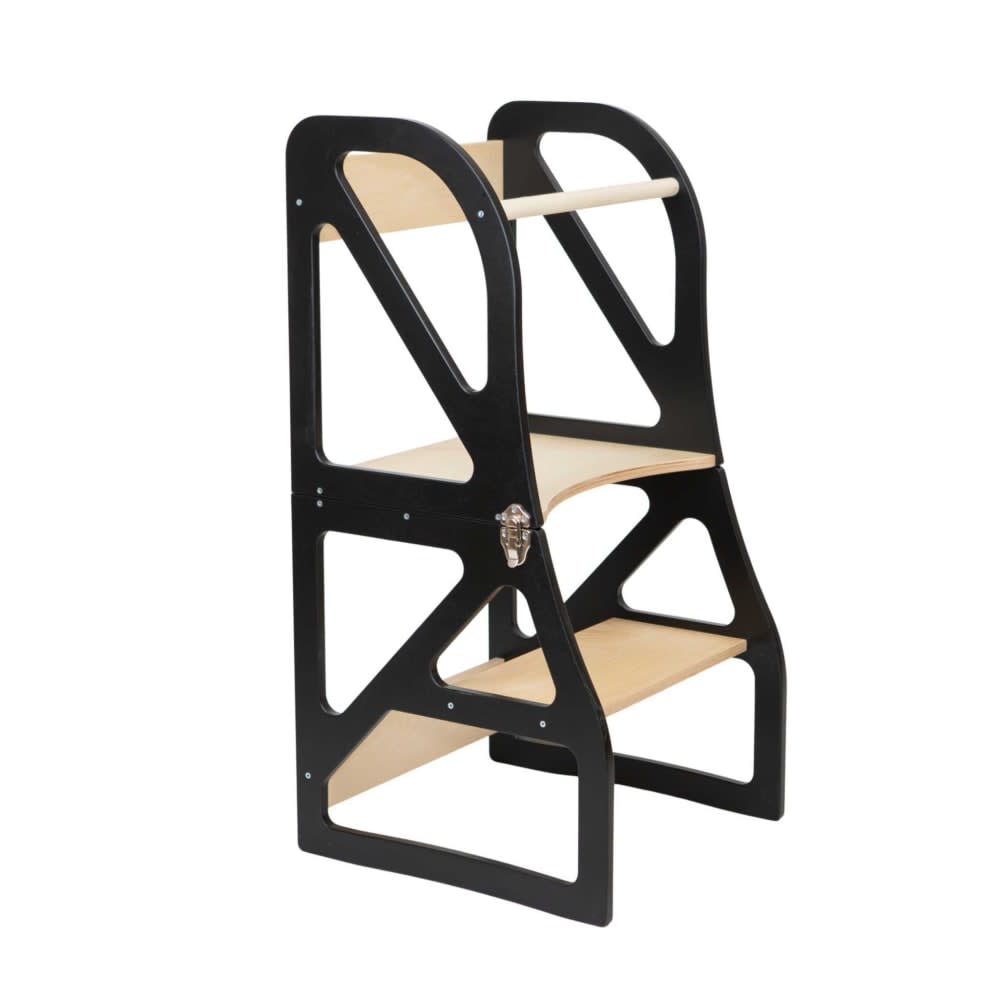 Leg&go Montessori-Lernturm 2-in-1 aus Sperrholz Schwarz