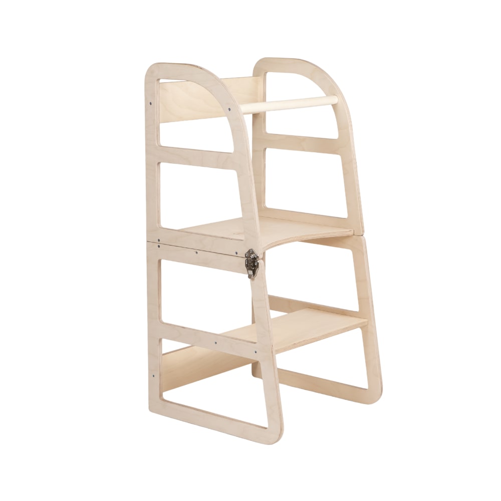 Leg&go Montessori-Lernturm 2-in-1 für Kinder aus Holz Beige Holz