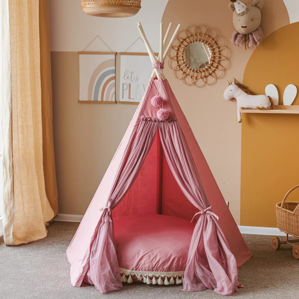 Tipi d'intérieur pour enfant en tissu rose - Maisons du Monde
