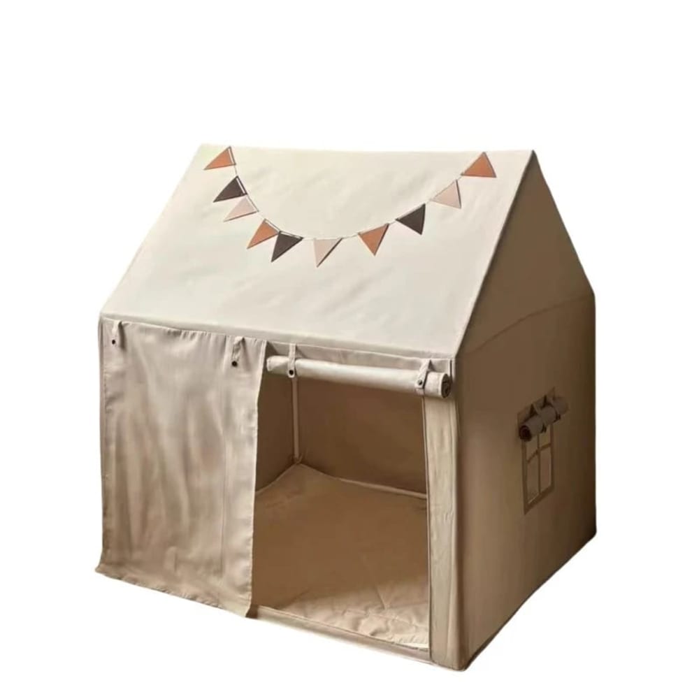 Tente maison de jeu d'intérieur pour enfant beige