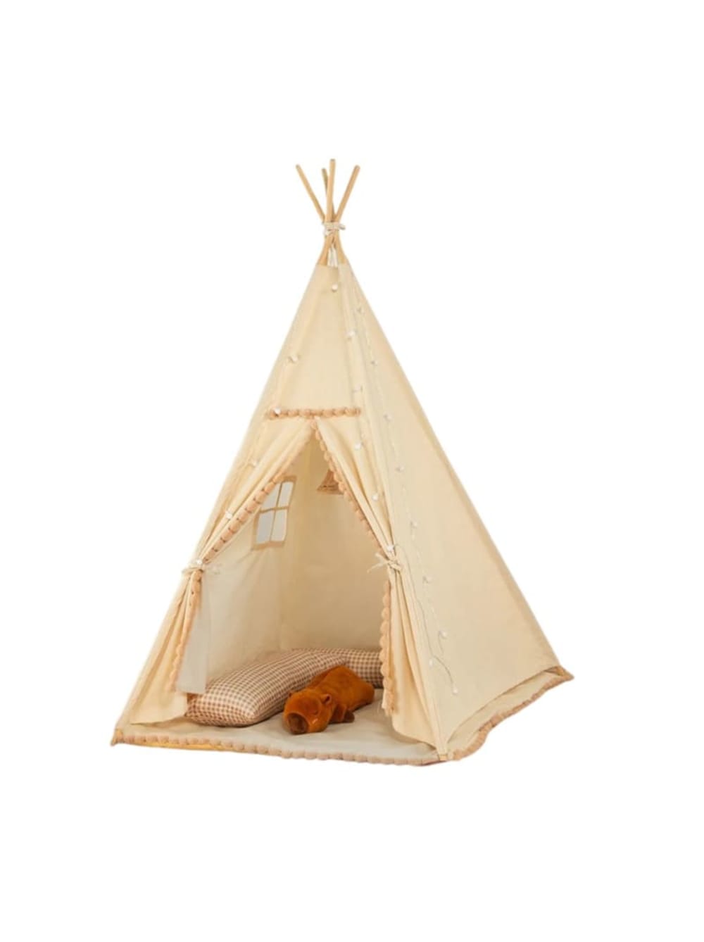 Babykare Tipi mit Pompons für Kinder BEIGE PES - POLYESTER Kinder