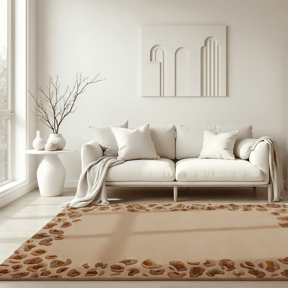Tapis en laine beige 140x200cm — vue 3