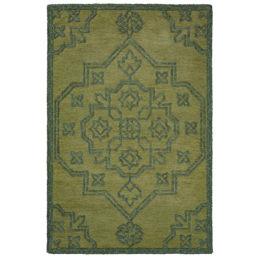 Tapis en laine vert 140x200cm
