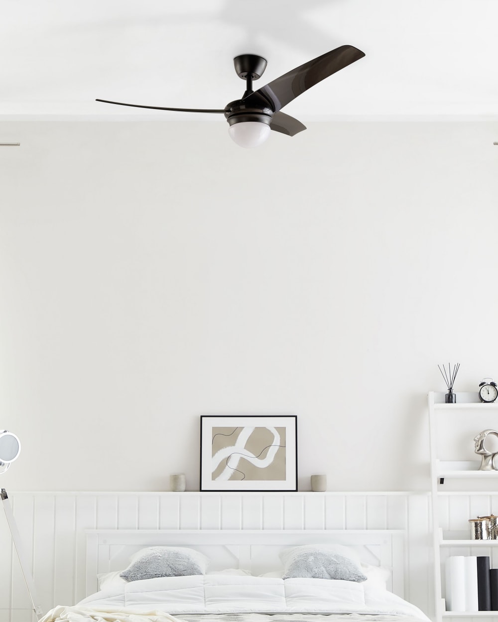 Deckenventilator mit Licht aus Metall 36cm, schwarz - Maisons Du