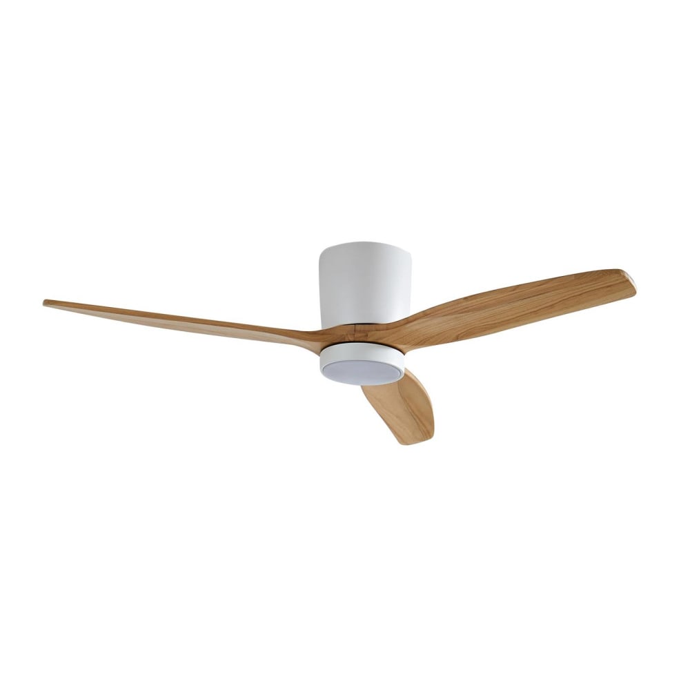 Lucande Deckenventilator mit Lampe aus Holz, weiß style modern - Holz