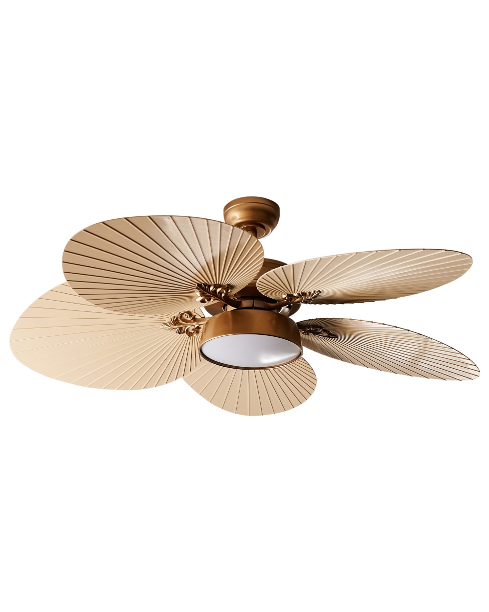 ventilador de techo con luz  con mando led dorado