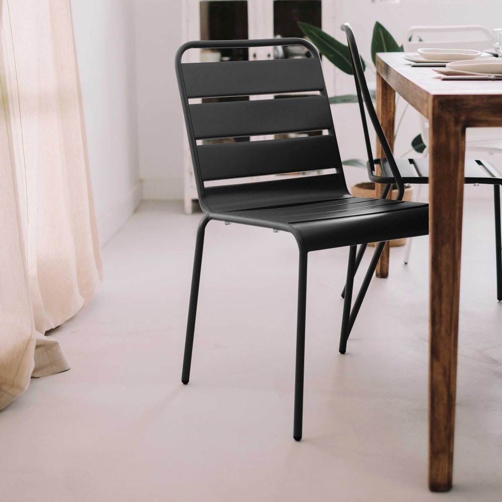 Metallstuhl im industriellen Stil Kohlengrau - Maisons Du Monde