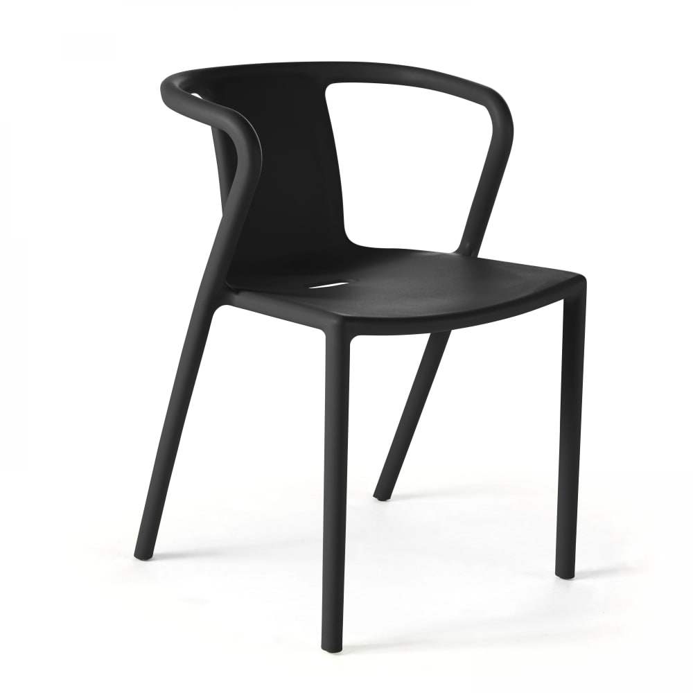 4er-Set Designgartensessel aus Kunststoff Schwarz - Maisons Du