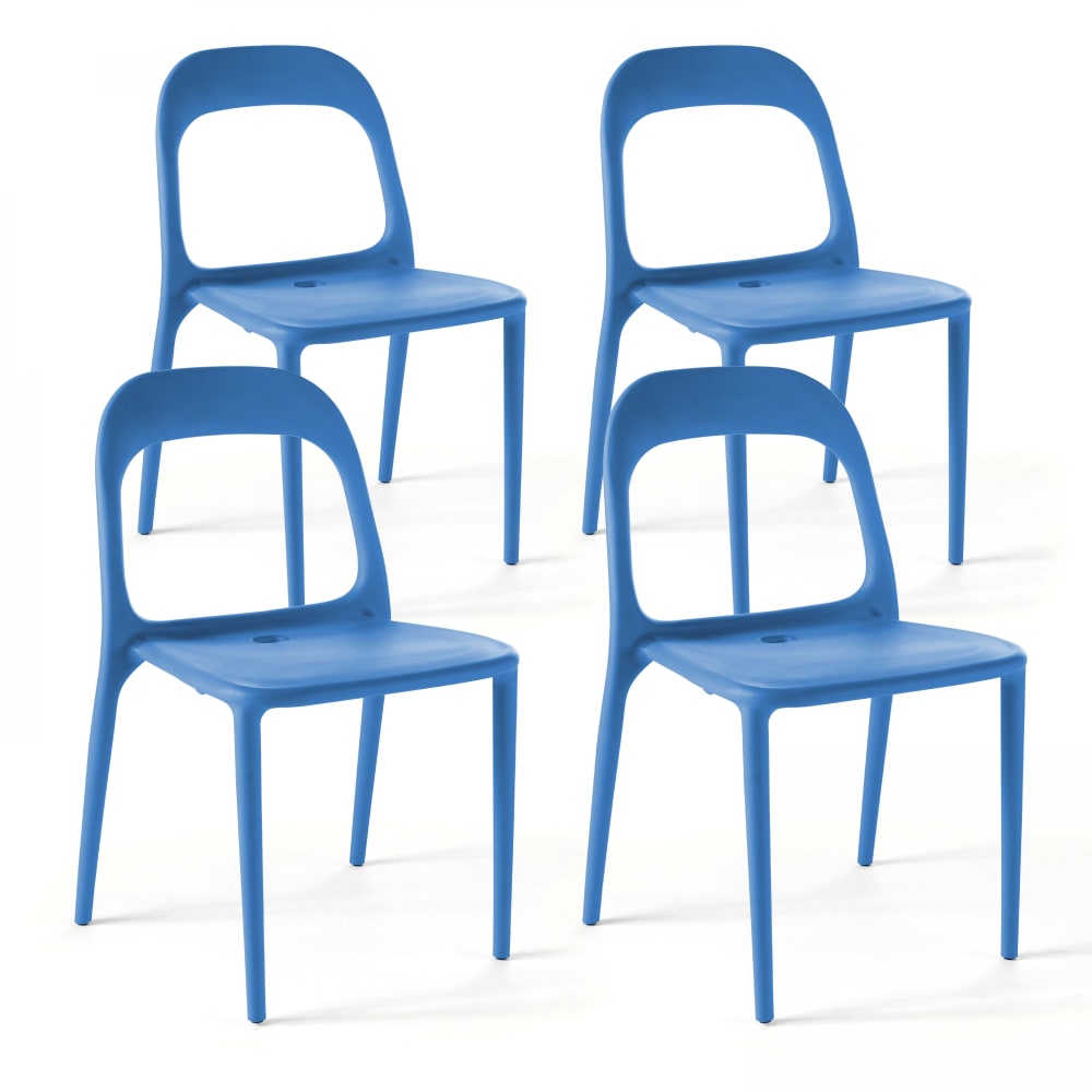 Lot de 4 chaises en plastique