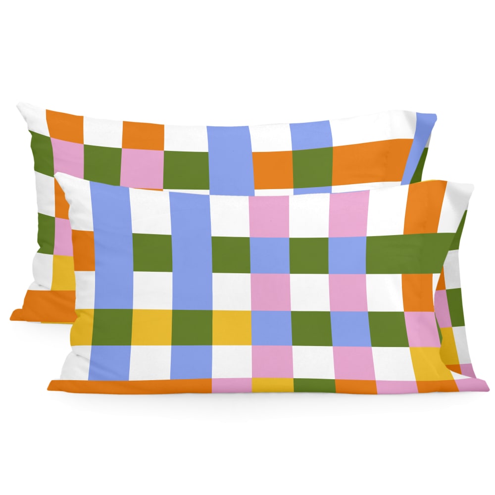 Happy Friday Kissenbezug aus 100% Baumwolle 50x75 cm (x2) Mehrfarbig style modern Mehrfarbig Öko-Tex Zertifikat Baumwolle