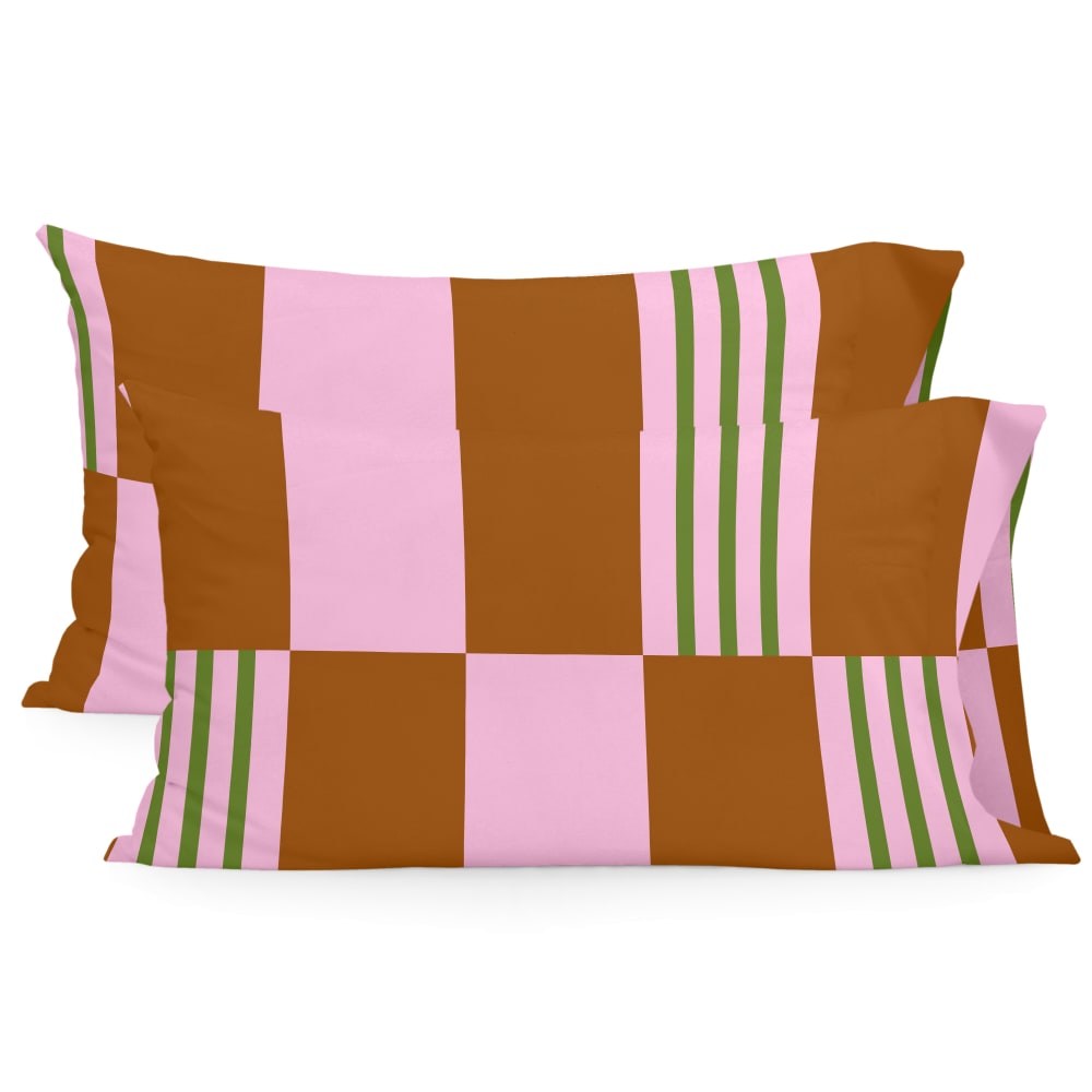Taie d'oreiller 100% Coton Multicolore 50x75 cm (x2) Taie d'oreiller 100% Coton Multicolore 50x75 cm (x2)