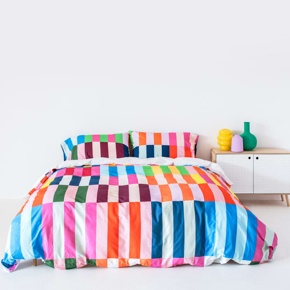 Housse de couette 100% Coton Multicolore 180x220 cm