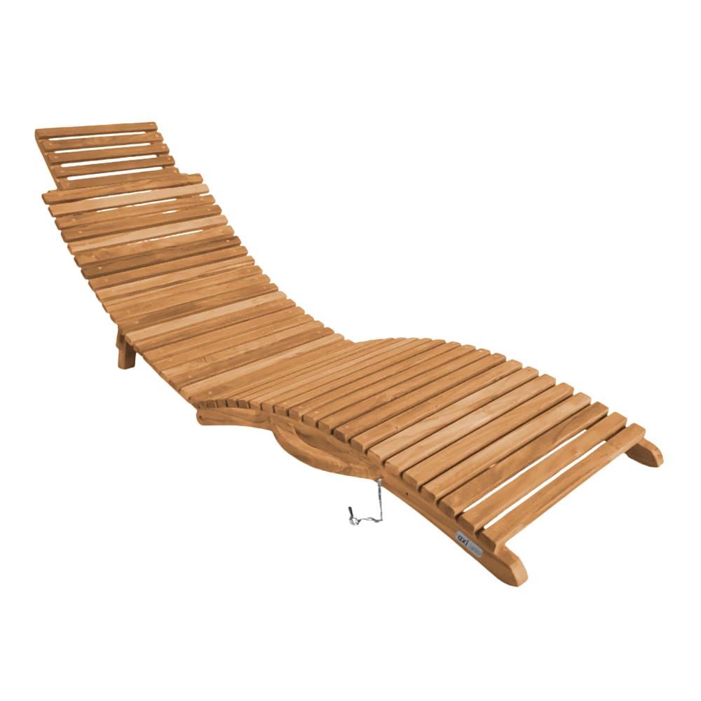 Chaise longue pliante, bois de teak