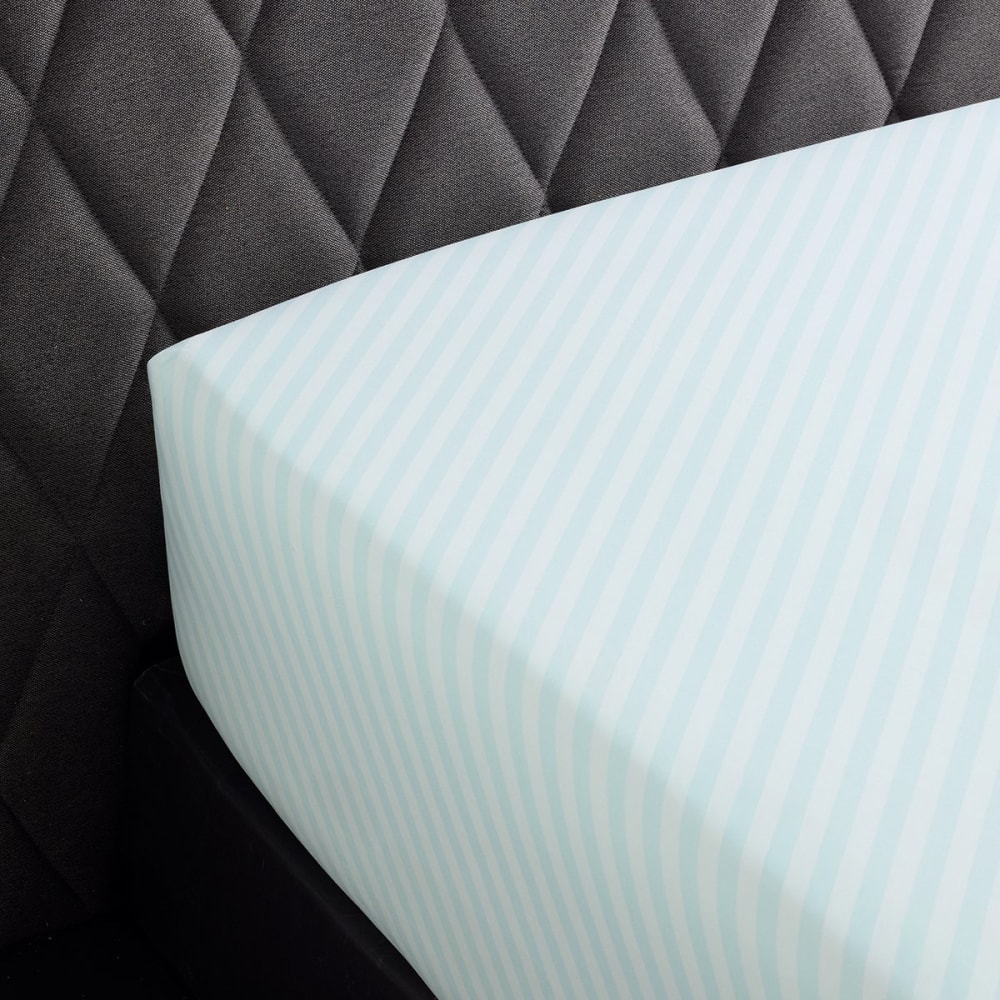Drap housse percale bleu clair 90x190 cm