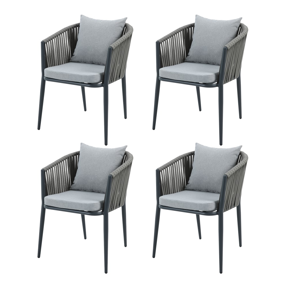 Axi Gartenstuhl Set 4 Stück, aluminium in anthrazit style modern Grau