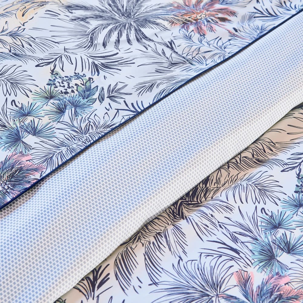 Drap plat satin bleu