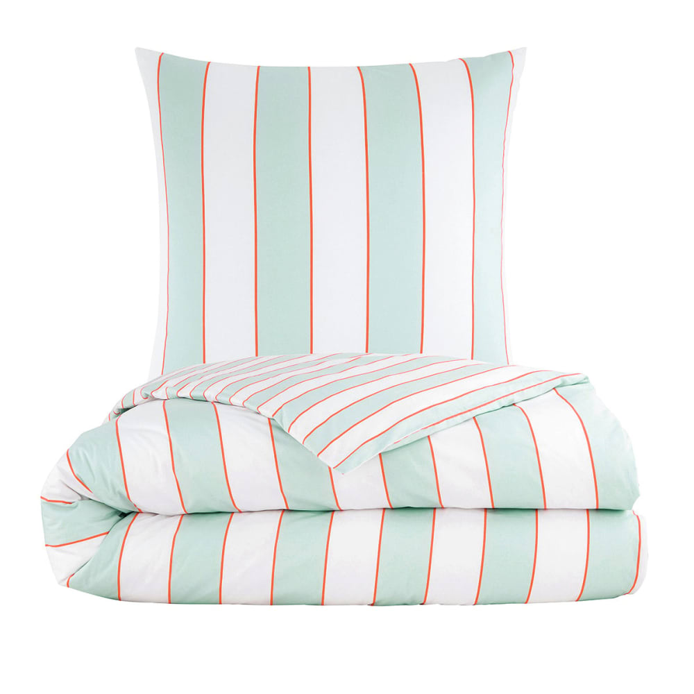 Parure de lit percale vert clair 200x200 + 2x65x65 cm — vue 4