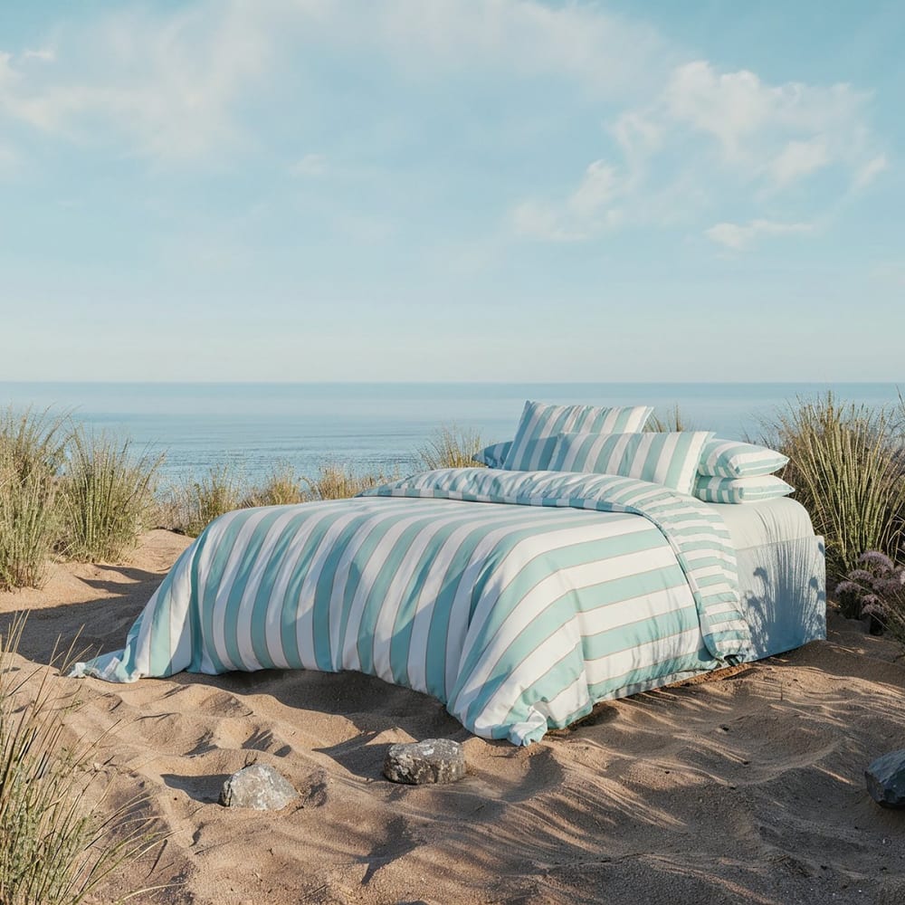 Parure de lit percale - vert clair