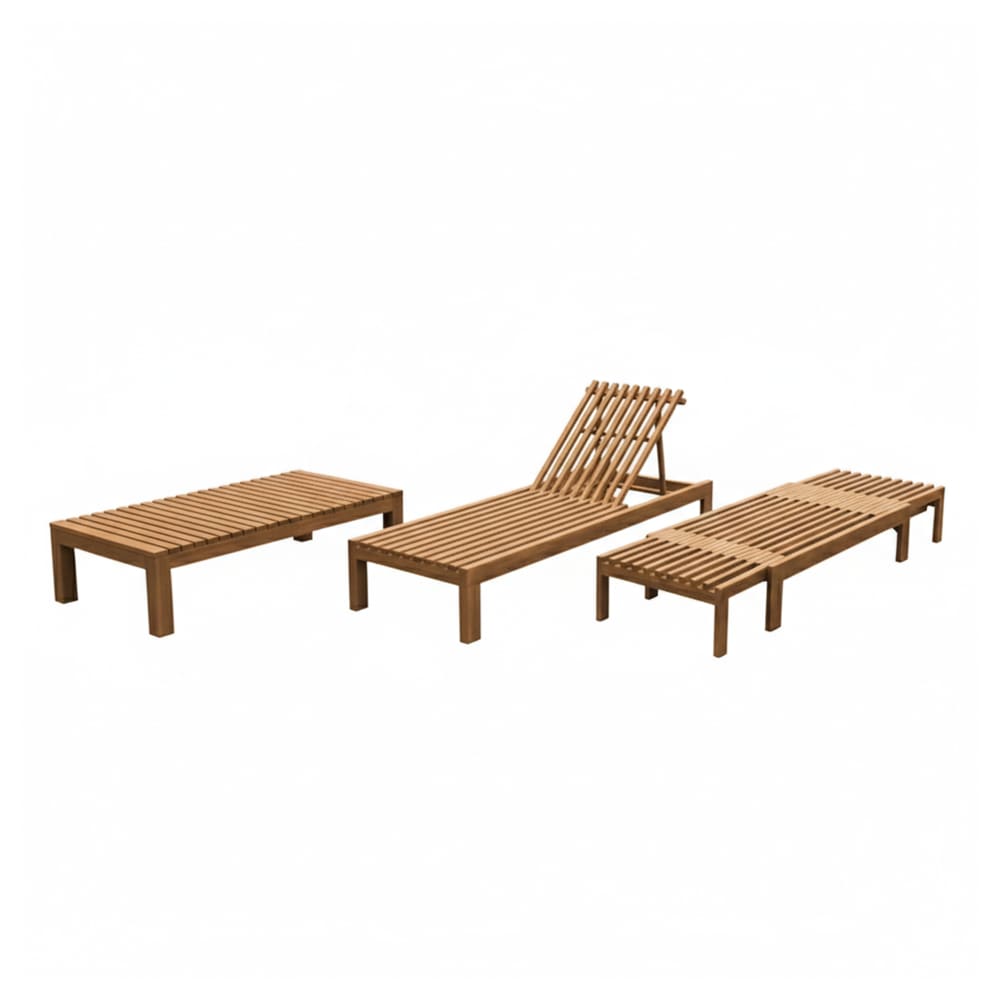Axi Gartenliege und Gartenbank aus Teakholz 2-in-1 style modern Braun
