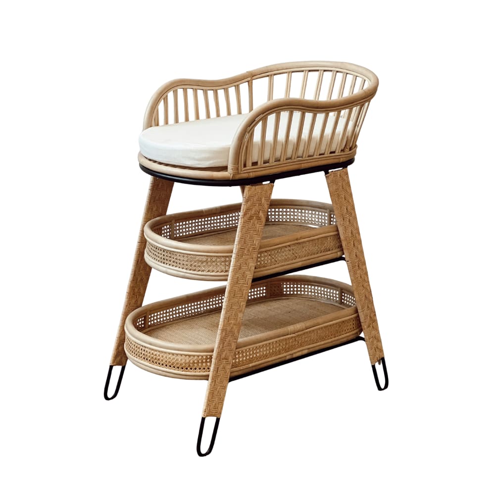 Table à langer bébé en rotin (Terracotta) - Image 1