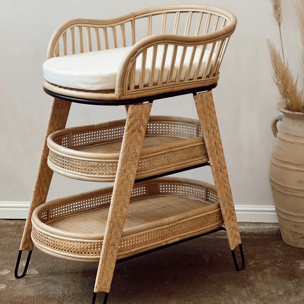 Table à langer bébé en rotin (Terracotta) - Image 2