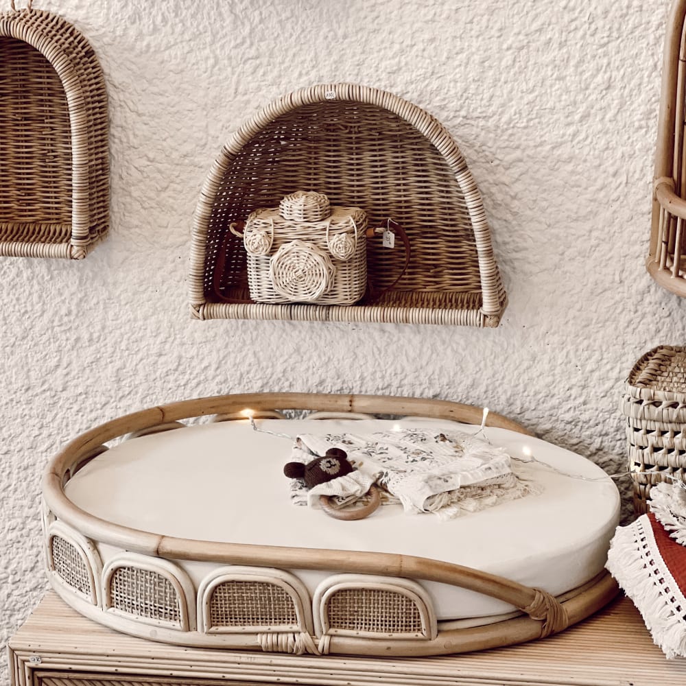 Panier à langer bébé en rotin