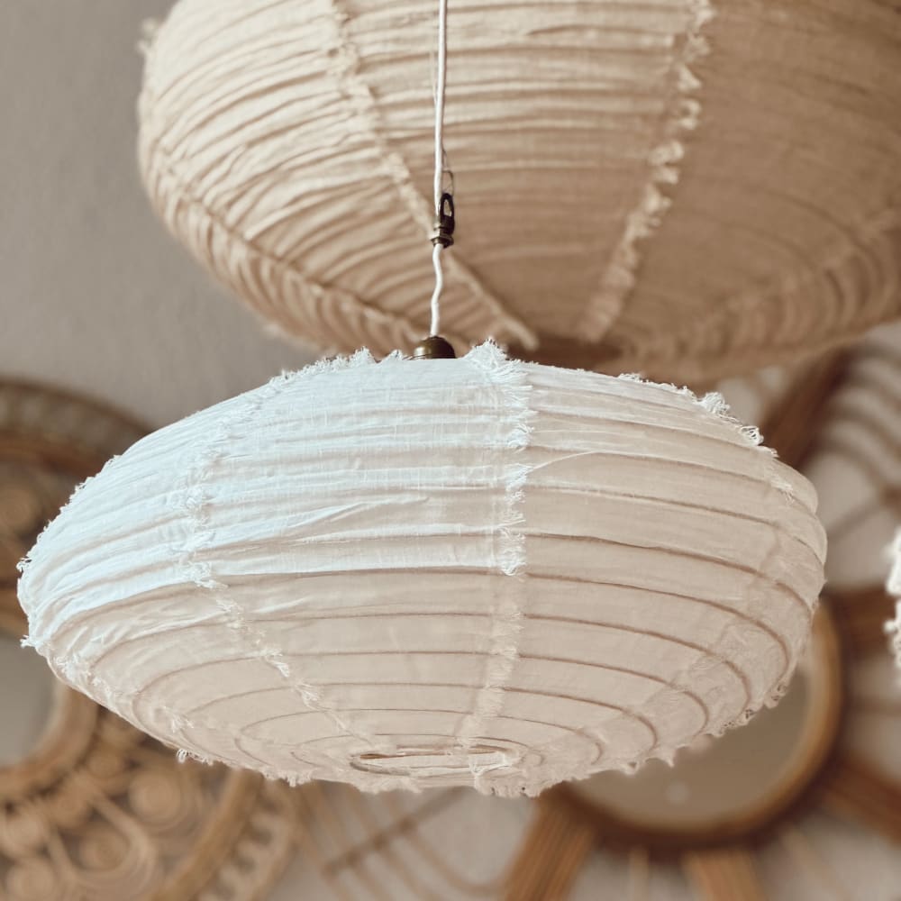 Suspension en lin ovale blanc 60x34cm — vue 4