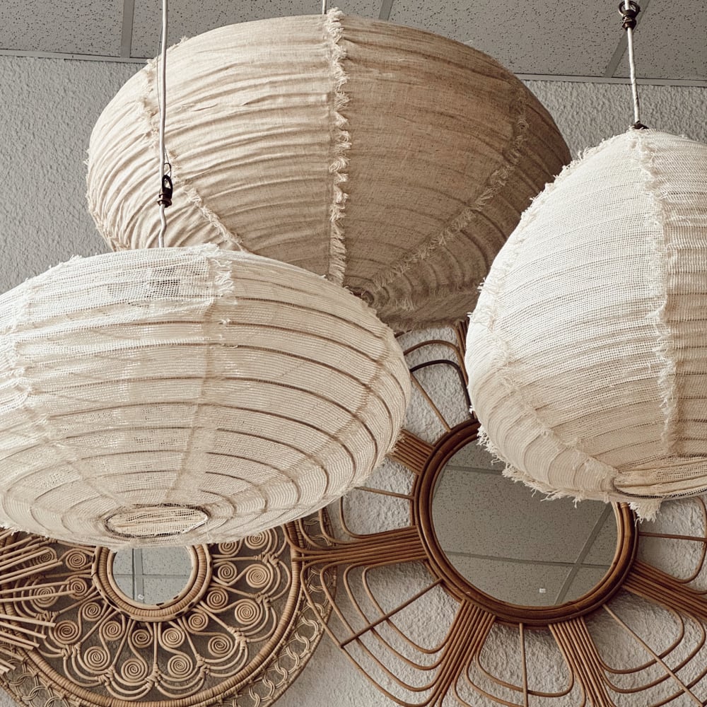 Suspension en lin ovale écru 60x34cm — vue 4