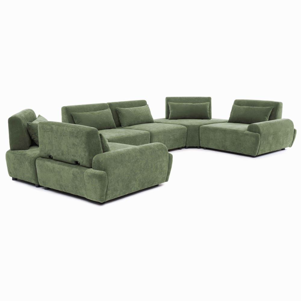Canapé d'angle modulable 6 places dossier ajustable 462 cm vert