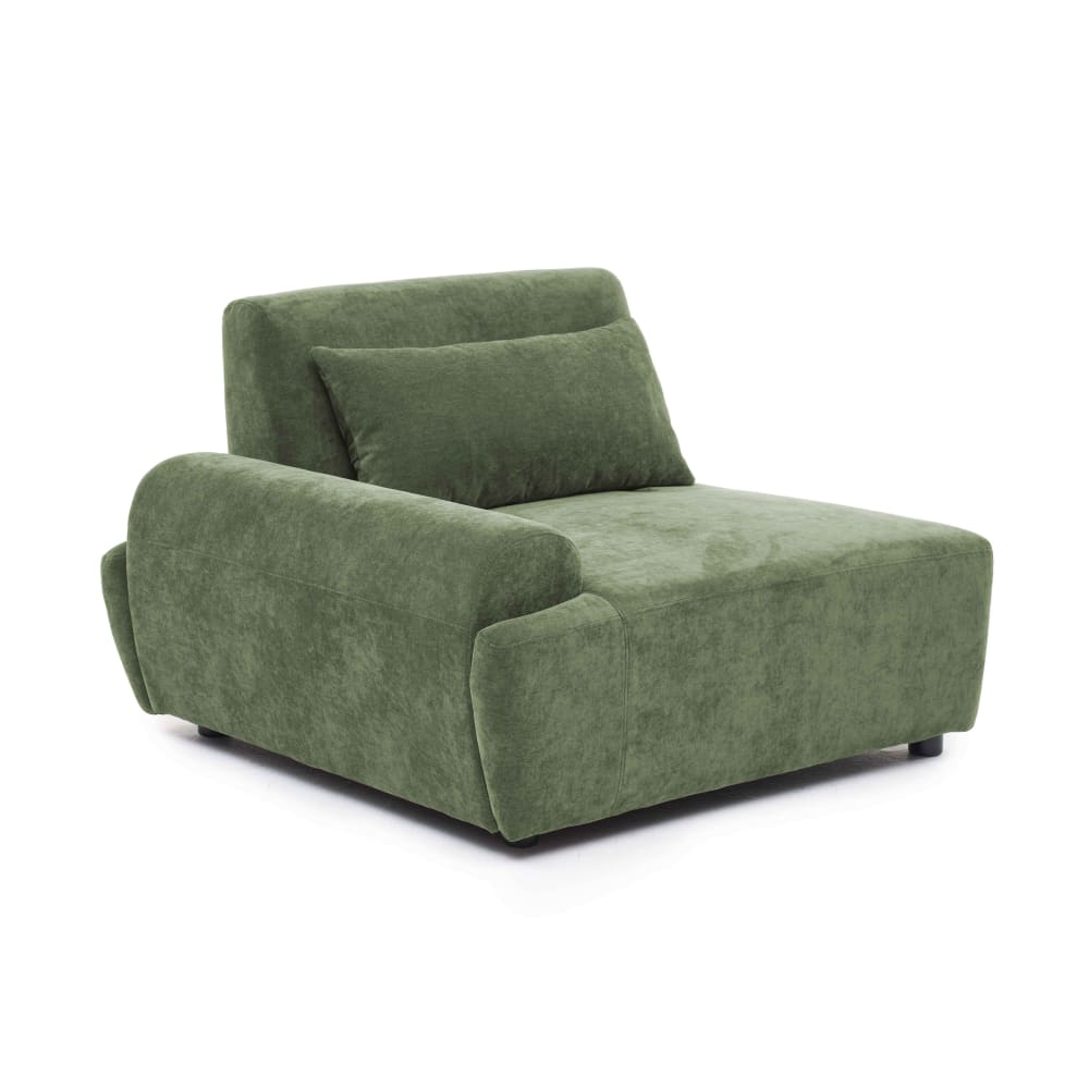 Fauteuil droit canapé modulable en tissu dossier ajustable 109 cm vert
