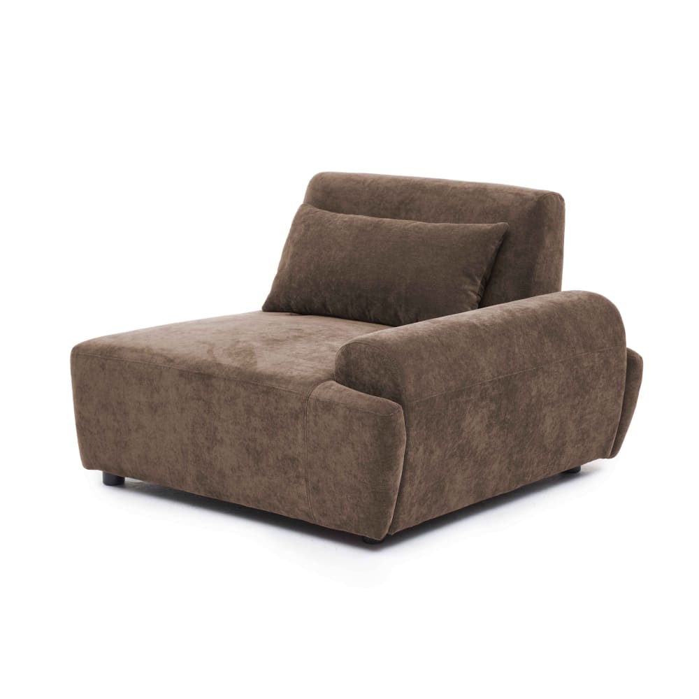 Fauteuil gauche canapé modulable dossier ajustable 109cm chocolat