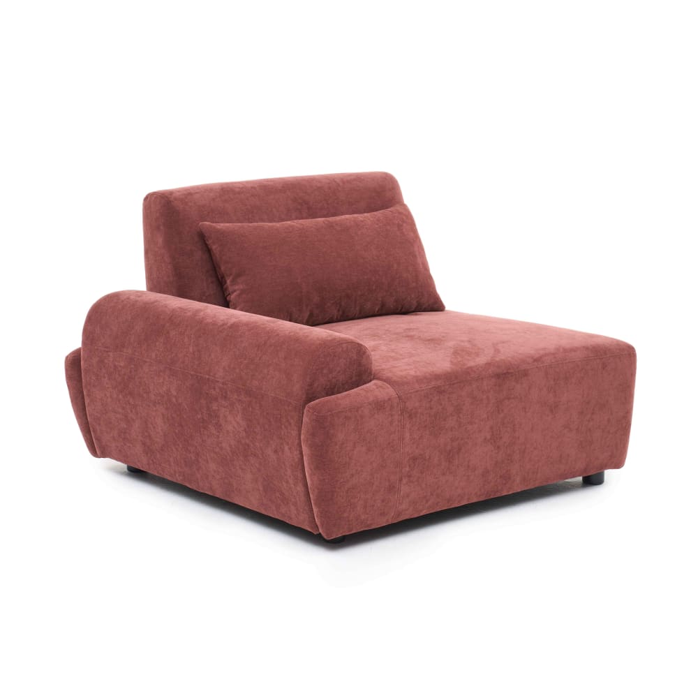 Fauteuil droit canapé modulable dossier ajustable 109 cm rouge brûlé
