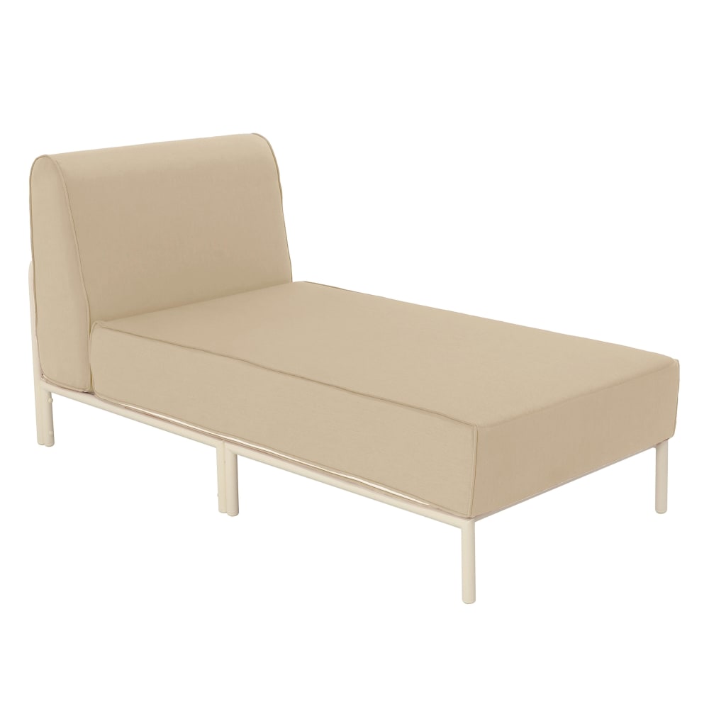 Méridienne pour salon de jardin modulable en tissu beige