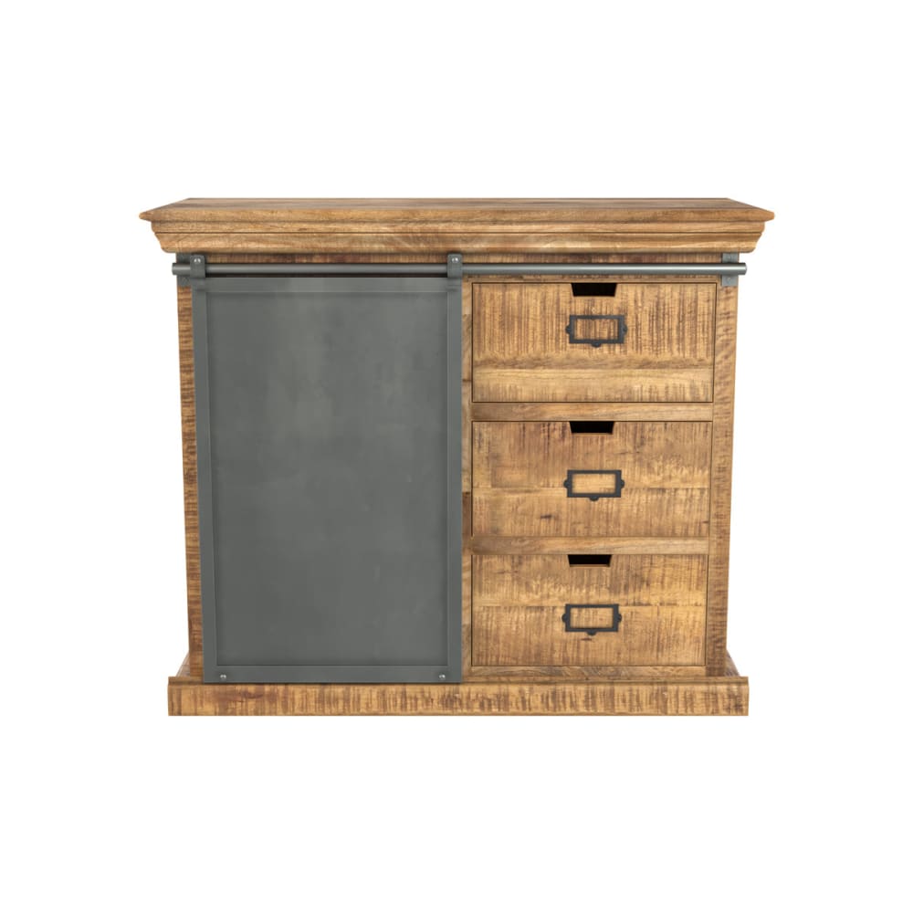 Maison Pavane Kleines Buffet aus massivem Mango-Holz und Metall style industrial Braun Holz