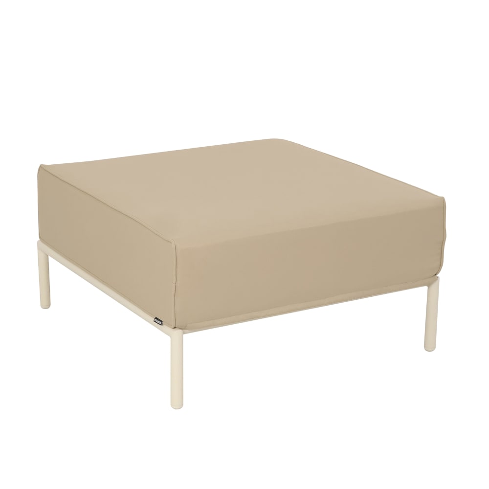 Pouf pour salon de jardin modulable en tissu beige — Beyit